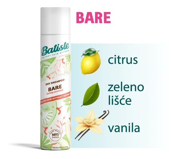 Batiste suvi šampon - Bare - citrus, zeleno lišće, vanila