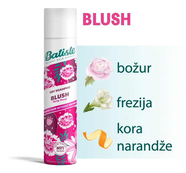 Batiste suvi šampon - Blush - božur, frezija, kora narandže
