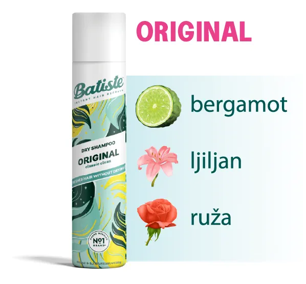 Batiste suvi šampon - Original - bergamot, ljiljan, ruža