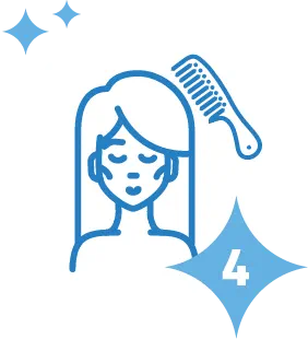 Nežno raščešljaj kosu kako bi uklonila višak proizvoda.